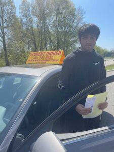 Student getting ready to drive