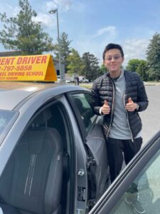Student behind the wheel