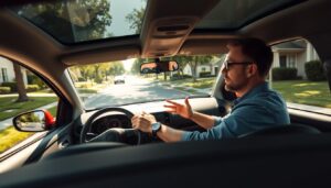 learn to drive driving instructor inside the car