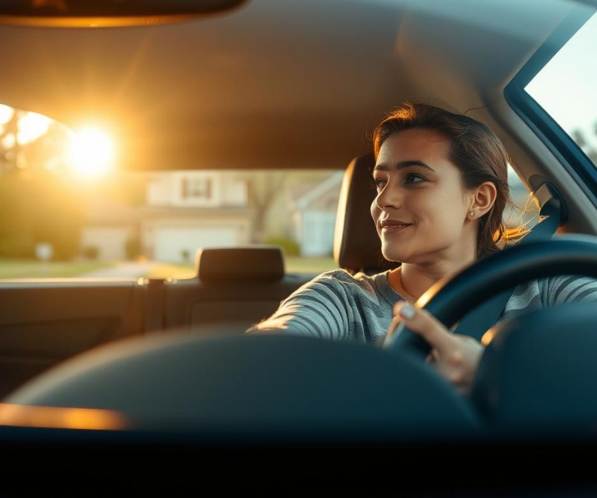 student driver in the car